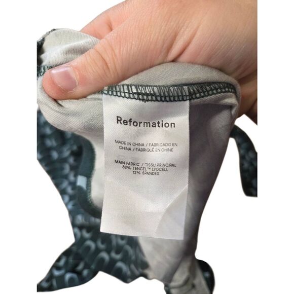 REFORMATION Kenmare Graphic-Print Woven Mini Dress sz Large - Picture 2 of 4